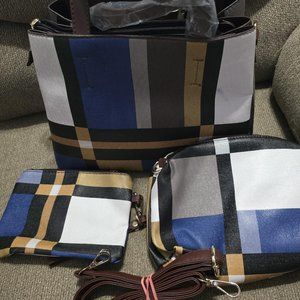 3 Pc NWOT Shein Colorblock Handbag